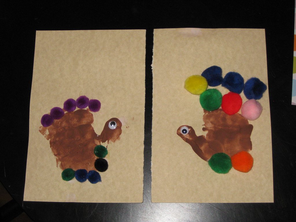Hand painted turkeys